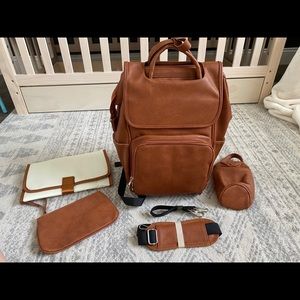 Tan diaper bag backpack